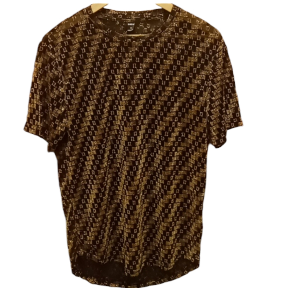Shein Men Fashion Sheer Shirt Size Small with Curved Hem